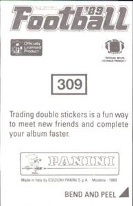 1989 Panini Stickers #309 Paul Palmer Back