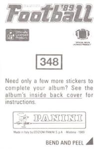 1989 Panini Stickers #348 Irving Fryar Back