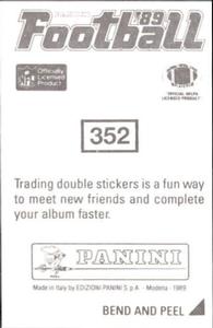 1989 Panini Stickers #352 Brent Williams Back