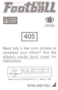 1989 Panini Stickers #405 Steve Largent Back
