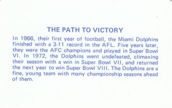 1976 Popsicle #NNO Miami Dolphins Back