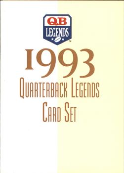 1993 Quarterback Legends #1 Title/Checklist Card Front