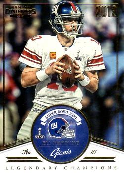 2012 Panini Contenders - Legendary Champions Gold #1 Eli Manning Front