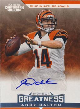 2012 Panini Contenders - Signs of Greatness #3 Andy Dalton Front