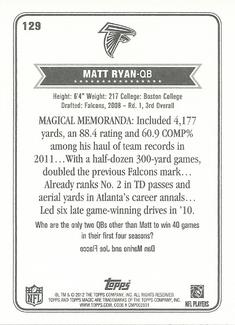 2012 Topps Magic - Mini #129 Matt Ryan Back