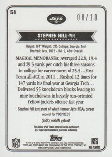 2012 Topps Magic - Mini Autographs #54 Stephen Hill Back