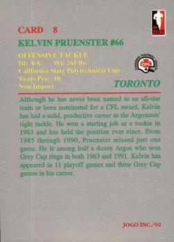 1992 JOGO #8 Kelvin Pruenster Back