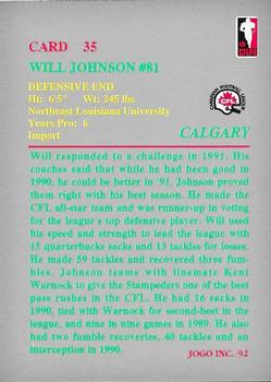 1992 JOGO #35 Will Johnson Back
