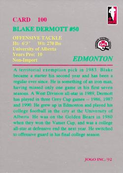 1992 JOGO #100 Blake Dermott Back