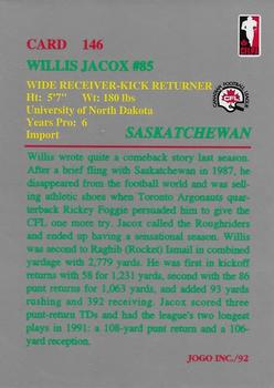 1992 JOGO #146 Willis Jacox Back