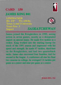 1992 JOGO #150 James King Back