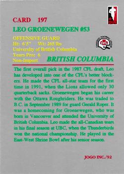 1992 JOGO #197 Leo Groenewegen Back