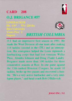1992 JOGO #208 O.J. Brigance Back