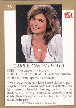 1992 Lime Rock Pro Cheerleaders #138 Carrie Happoldt Back
