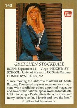 1992 Lime Rock Pro Cheerleaders #160 Gretchen Stockdale Back