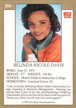 1992 Lime Rock Pro Cheerleaders #180 Belinda Davis Back