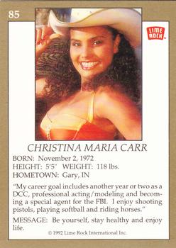 1992 Lime Rock Pro Cheerleaders #85 Christina Maria Carr Back