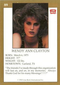 1992 Lime Rock Pro Cheerleaders #89 Wendy Clayton Back