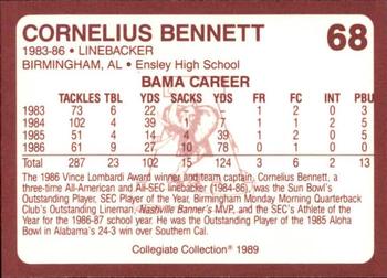 1989 Collegiate Collection Coke Alabama Crimson Tide (580) #68 Cornelius Bennett Back