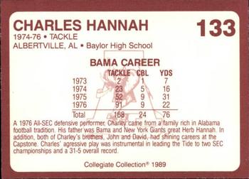 1989 Collegiate Collection Coke Alabama Crimson Tide (580) #133 Charles Hannah Back