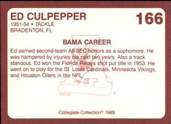 1989 Collegiate Collection Coke Alabama Crimson Tide (580) #166 Ed Culpepper Back