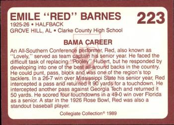 1989 Collegiate Collection Coke Alabama Crimson Tide (580) #223 Emile Barnes Back
