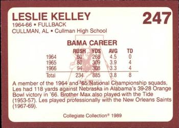 1989 Collegiate Collection Coke Alabama Crimson Tide (580) #247 Leslie Kelley Back