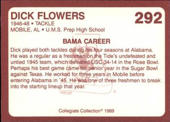 1989 Collegiate Collection Coke Alabama Crimson Tide (580) #292 Dick Flowers Back