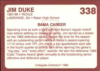 1989 Collegiate Collection Coke Alabama Crimson Tide (580) #338 Jim Duke Back