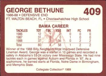 1989 Collegiate Collection Coke Alabama Crimson Tide (580) #409 George Bethune Back