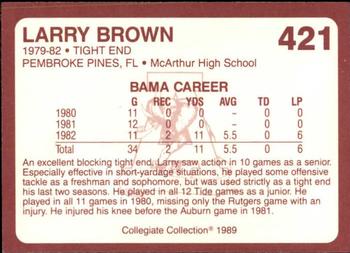1989 Collegiate Collection Coke Alabama Crimson Tide (580) #421 Larry Brown Back
