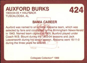 1989 Collegiate Collection Coke Alabama Crimson Tide (580) #424 Auxford Burks Back