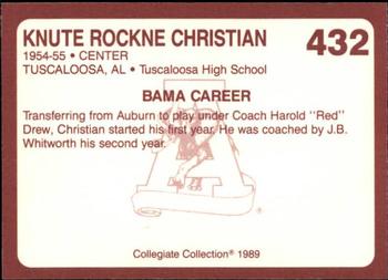 1989 Collegiate Collection Coke Alabama Crimson Tide (580) #432 Knute Rockne Christian Back