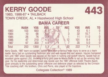 1989 Collegiate Collection Coke Alabama Crimson Tide (580) #443 Kerry Goode Back
