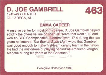 1989 Collegiate Collection Coke Alabama Crimson Tide (580) #463 D. Joe Gambrell Back