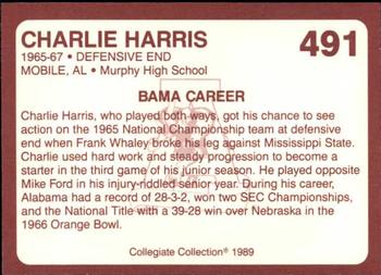 1989 Collegiate Collection Coke Alabama Crimson Tide (580) #491 Charlie Harris Back