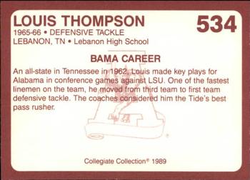 1989 Collegiate Collection Coke Alabama Crimson Tide (580) #534 Louis Thompson Back