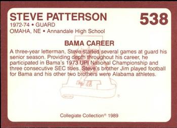 1989 Collegiate Collection Coke Alabama Crimson Tide (580) #538 Steve Patterson Back