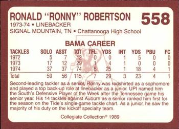 1989 Collegiate Collection Coke Alabama Crimson Tide (580) #558 Ronald Robertson Back