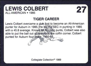 1989 Collegiate Collection Coke Auburn Tigers (580) #27 Lewis Colbert Back