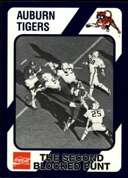 1989 Collegiate Collection Coke Auburn Tigers (580) #55 The Second Blocked Punt Front