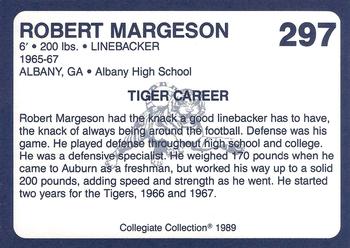 1989 Collegiate Collection Coke Auburn Tigers (580) #297 Robert Margeson Back