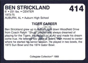 1989 Collegiate Collection Coke Auburn Tigers (580) #414 Ben Strickland Back