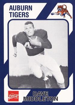 1989 Collegiate Collection Coke Auburn Tigers (580) #420 Dave Middleton Front