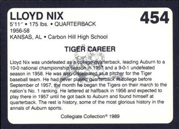 1989 Collegiate Collection Coke Auburn Tigers (580) #454 Lloyd Nix Back