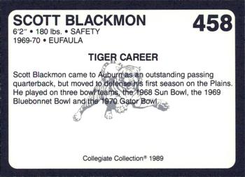 1989 Collegiate Collection Coke Auburn Tigers (580) #458 Scott Blackmon Back