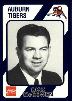 1989 Collegiate Collection Coke Auburn Tigers (580) #501 Dick McGowen Front