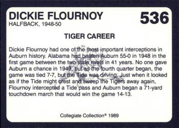 1989 Collegiate Collection Coke Auburn Tigers (580) #536 Dickie Flournoy Back
