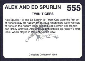 1989 Collegiate Collection Coke Auburn Tigers (580) #555 Alex and Ed Spurlin Back