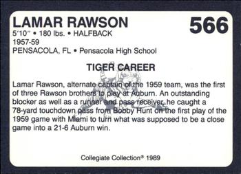 1989 Collegiate Collection Coke Auburn Tigers (580) #566 Lamar Rawson Back